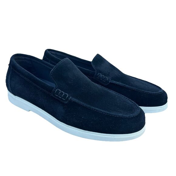 New Zara Men's Black Real Suede Leather Casual Loafers Shoes Size US 10 NWOT - Picture 1 of 12